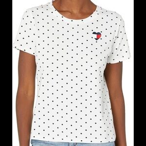 Tommy Hilfiger Cotten Polka Dot Tee | Petite Small
